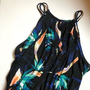 Feather Print Maxi Dress